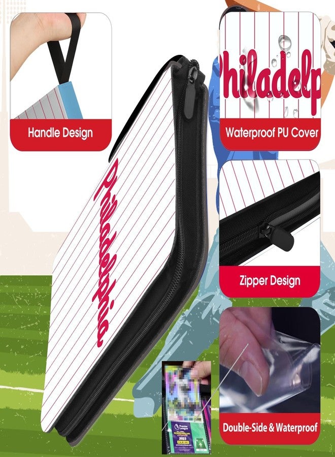 KivolFun Baseball Card Binder with Sleeves 900 Pocket, Philadelphia Baseball Trading Card Holder Baseball Collector Album Sports Trading Card 3 Ring Binder Storage Book Folder Case - Image 2